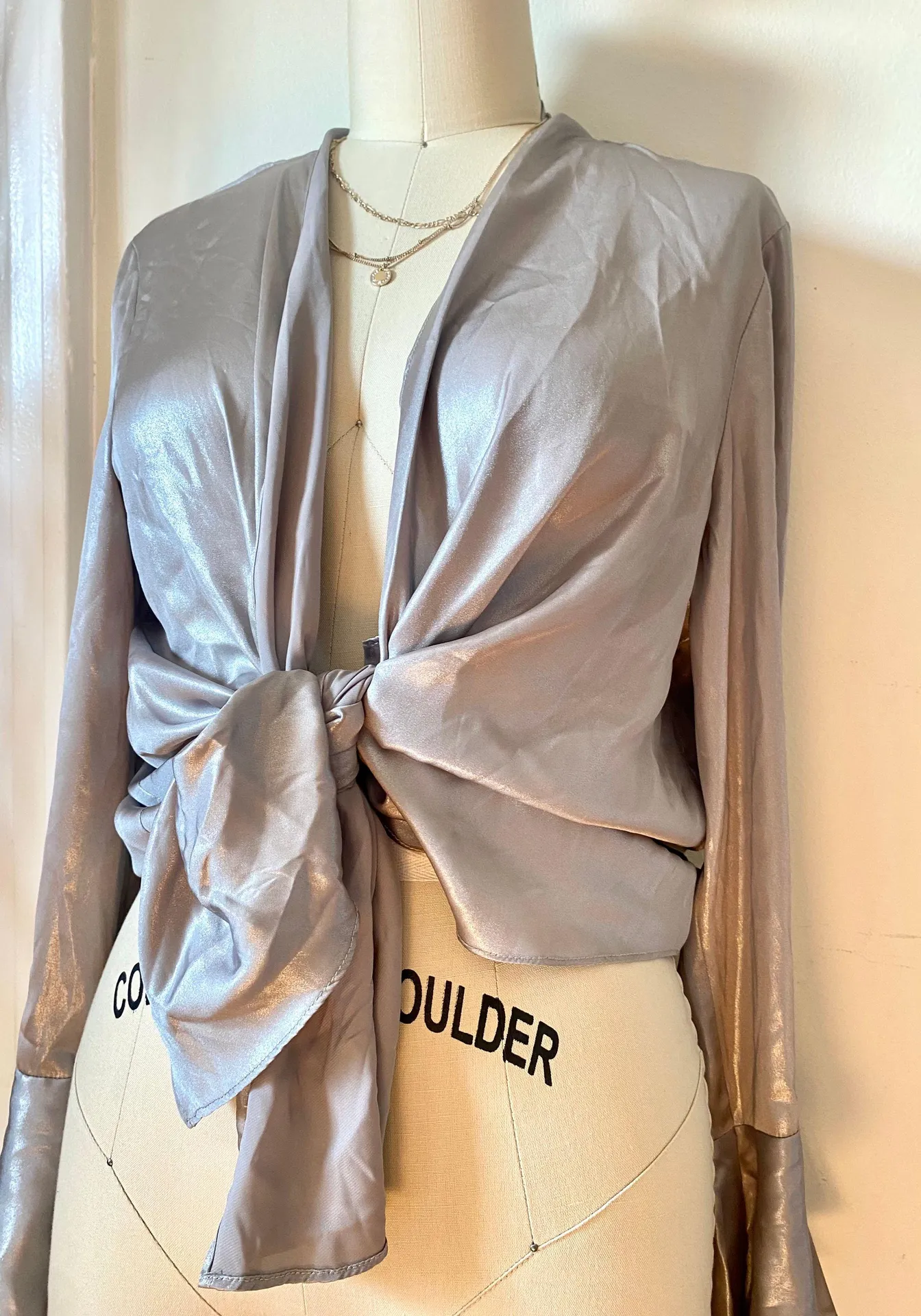 Bardot Satin Wrap Shirt - Image 4