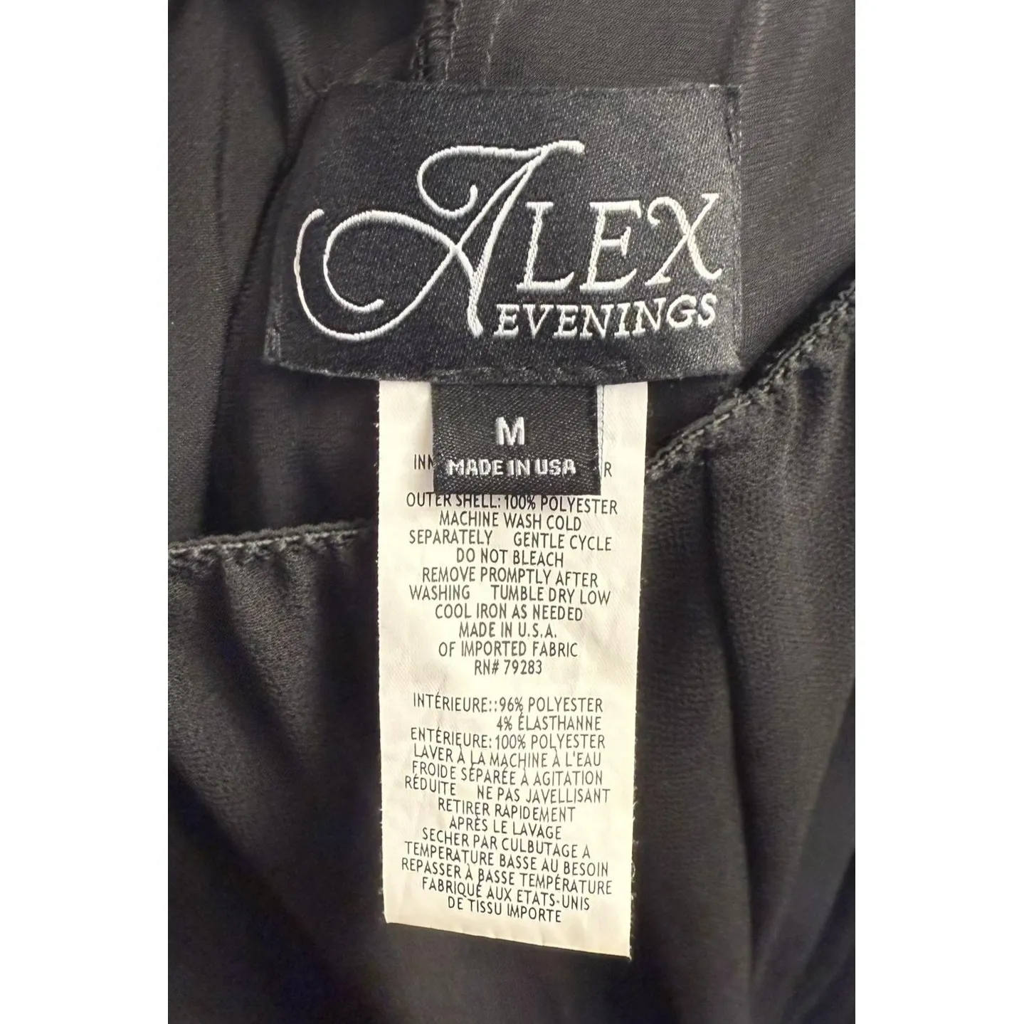 Alex Evenings Pants Womens Medium Black Chiffon Wide Leg Pull On Evening - Image 3