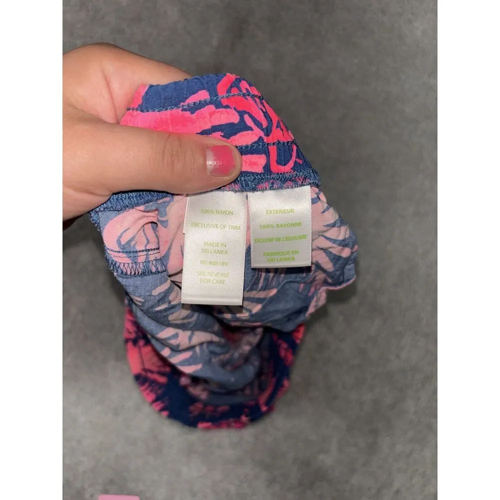 Lilly Pulitzer Katia Night‎ Indigo Blue Caw Shorts  Elastic Waist,  Sz. Xs - Image 5