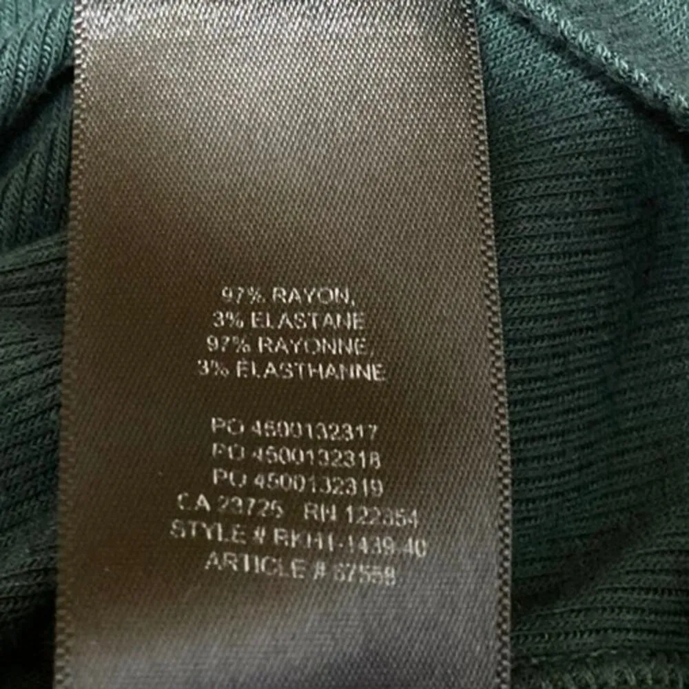 Aritzia Babaton Green Short Sleeve Ribbed Knit Mock Neck Sweater Crop Top Size M - Image 4