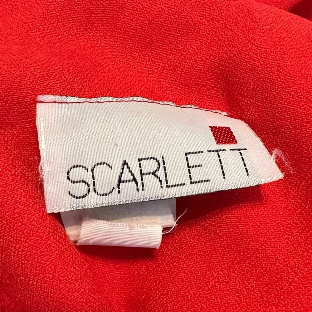 Vintage 80s Scarlett Midi Dress Woman’s Size Medium Decorative Buttons - Image 8