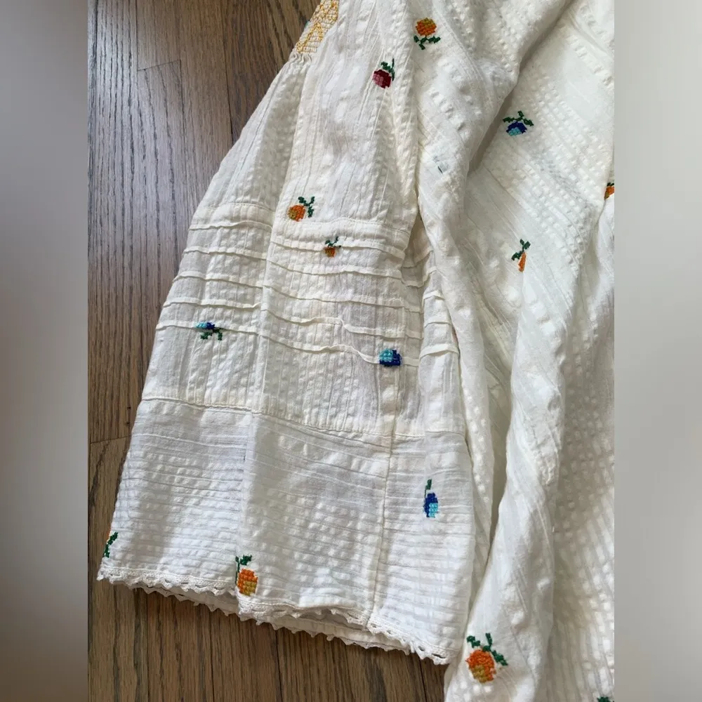 Urban outfitters Dorothea embroidered floral dress medium - Image 5