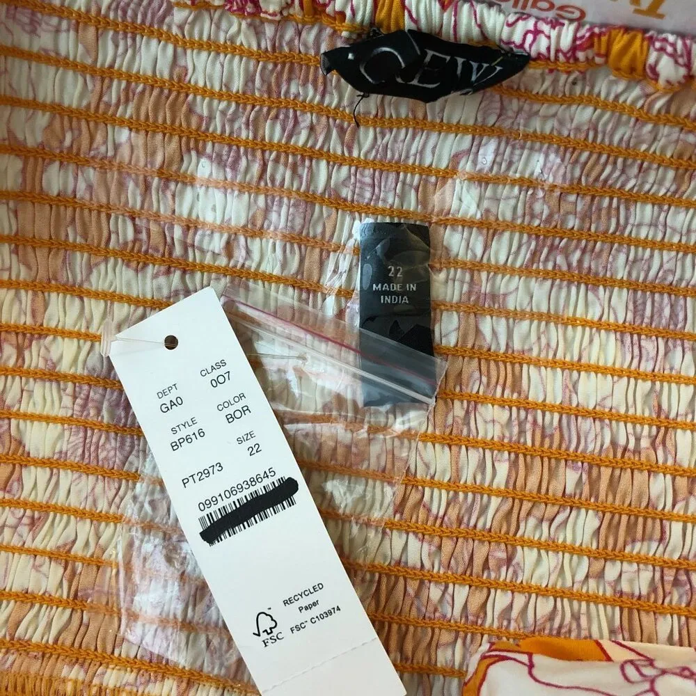 J.Crew Tie-Front Button-Up Peplum Top In Floral Cotton Poplin Floral Orange 22 - Image 4