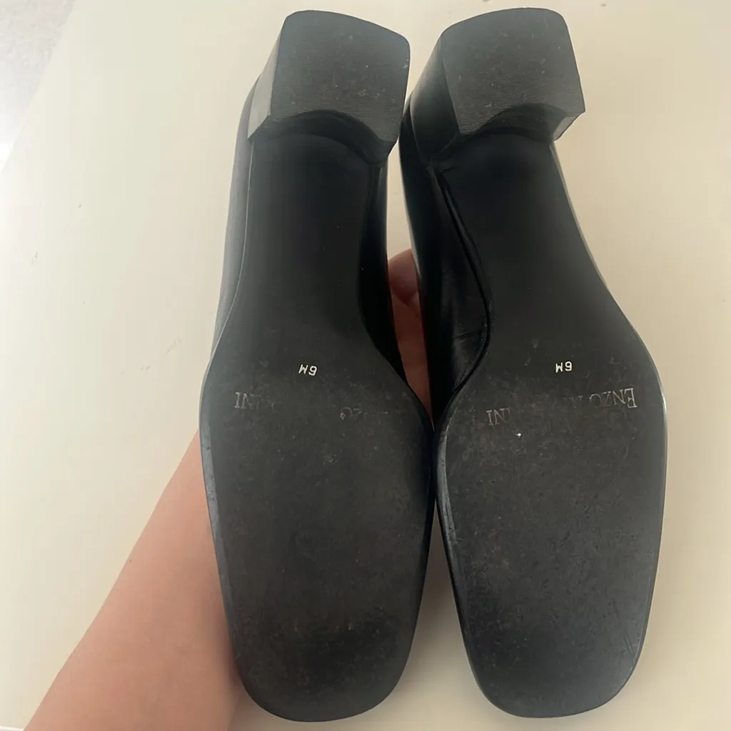 Vintage Enzo Angiolini Valentina Square Toe Block Chunky Heel in Black Size 6 - Image 8