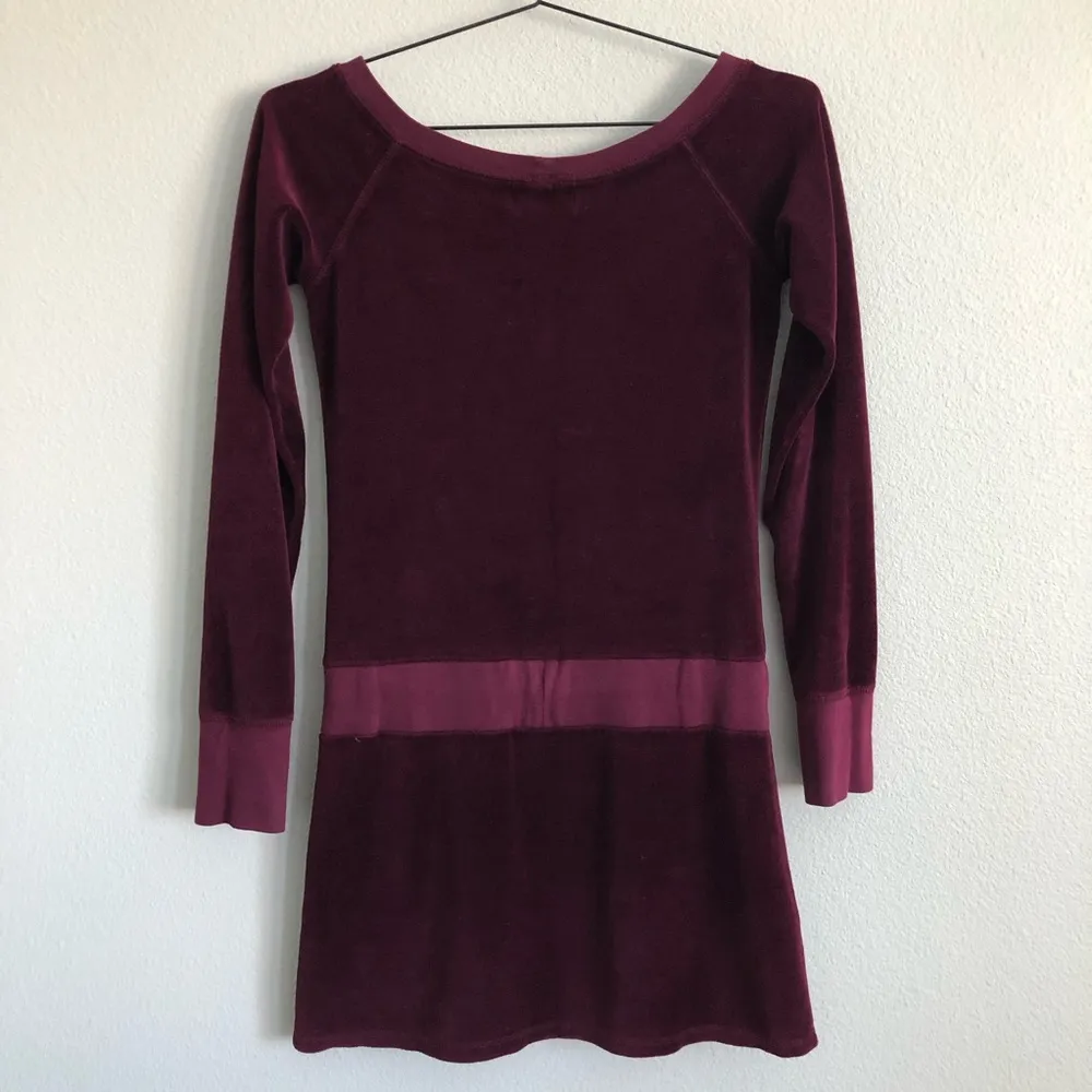 Y2K  Purple Velour Long Sleeve Dress. Size Small - Image 4