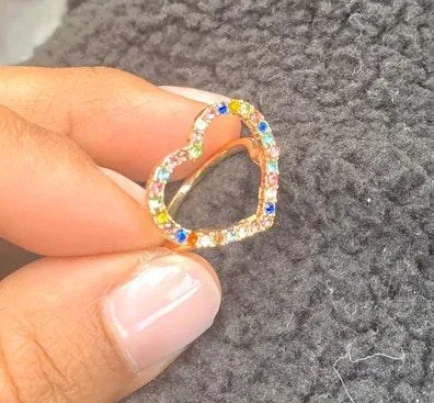Rainbow Heart Ring!!! So Cute! Brand Anew! Multiple - Image 4