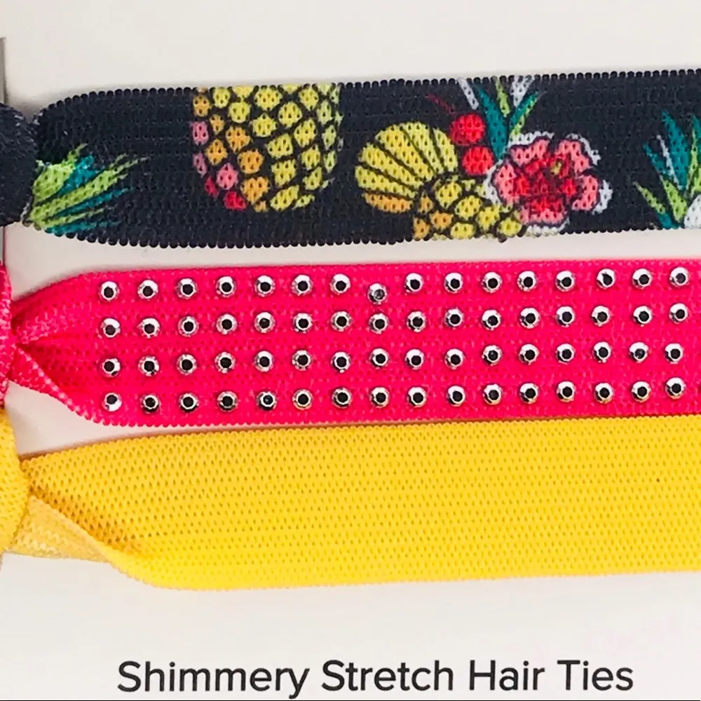 Vera Bradly Stretch Hair Ties Toucan Party Navy Yellow Pink - Image 3