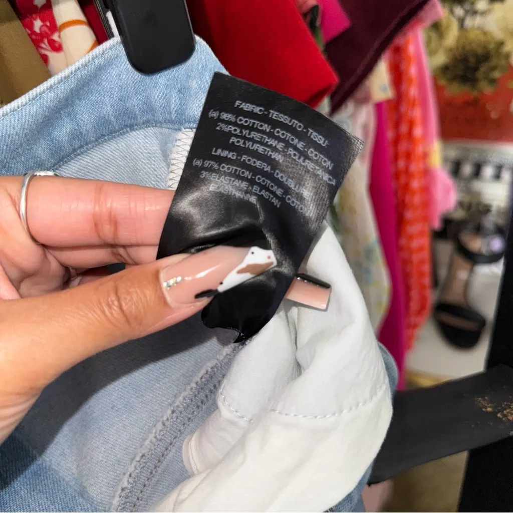 Alessandra Rich Crystal Button High Waist Stirrup Jeans Blue Size 25 - Image 13