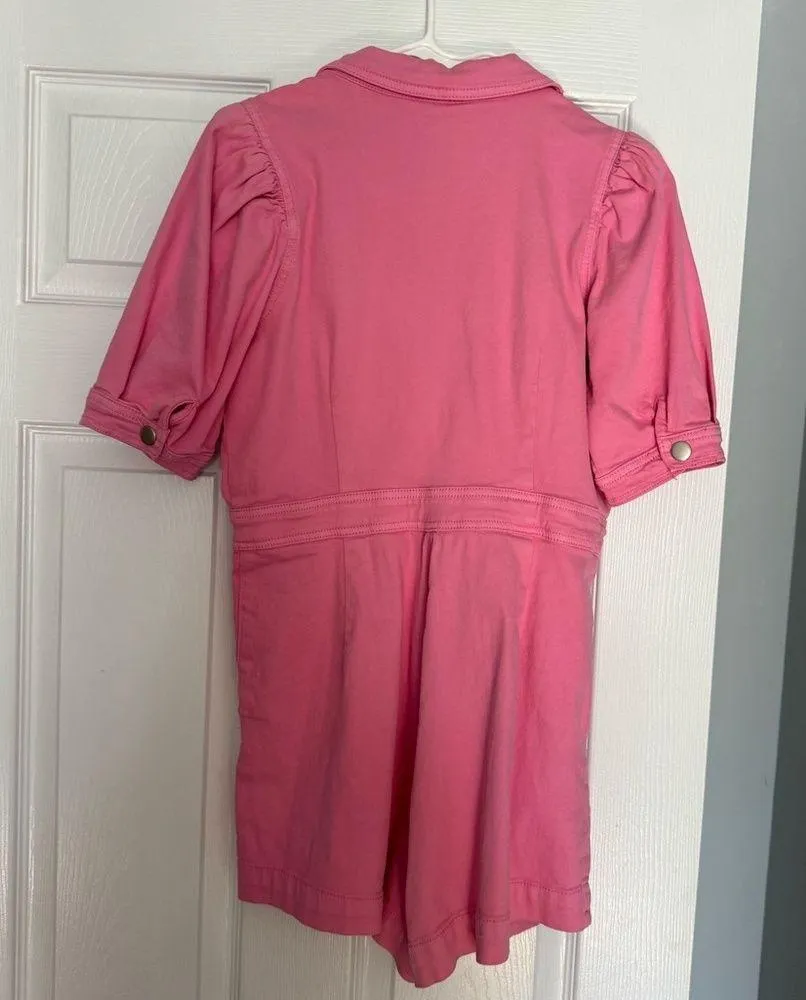 Day + Moon Pink Denim Romper Size M - Image 3