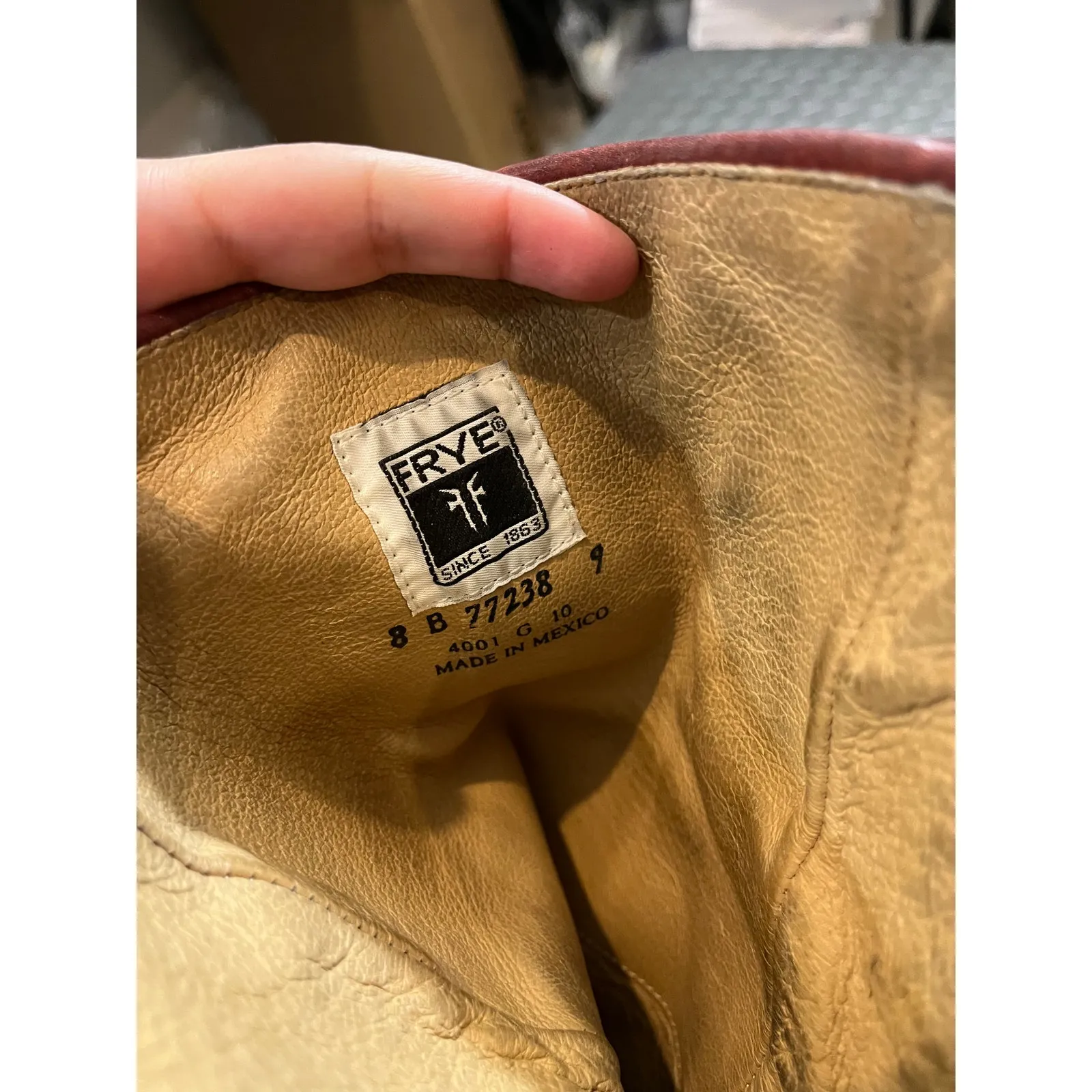 Frye Over The Knee OTK Square Toe Black Back Zipper 77238 Boots Made‎ Mexico 8 - Image 7