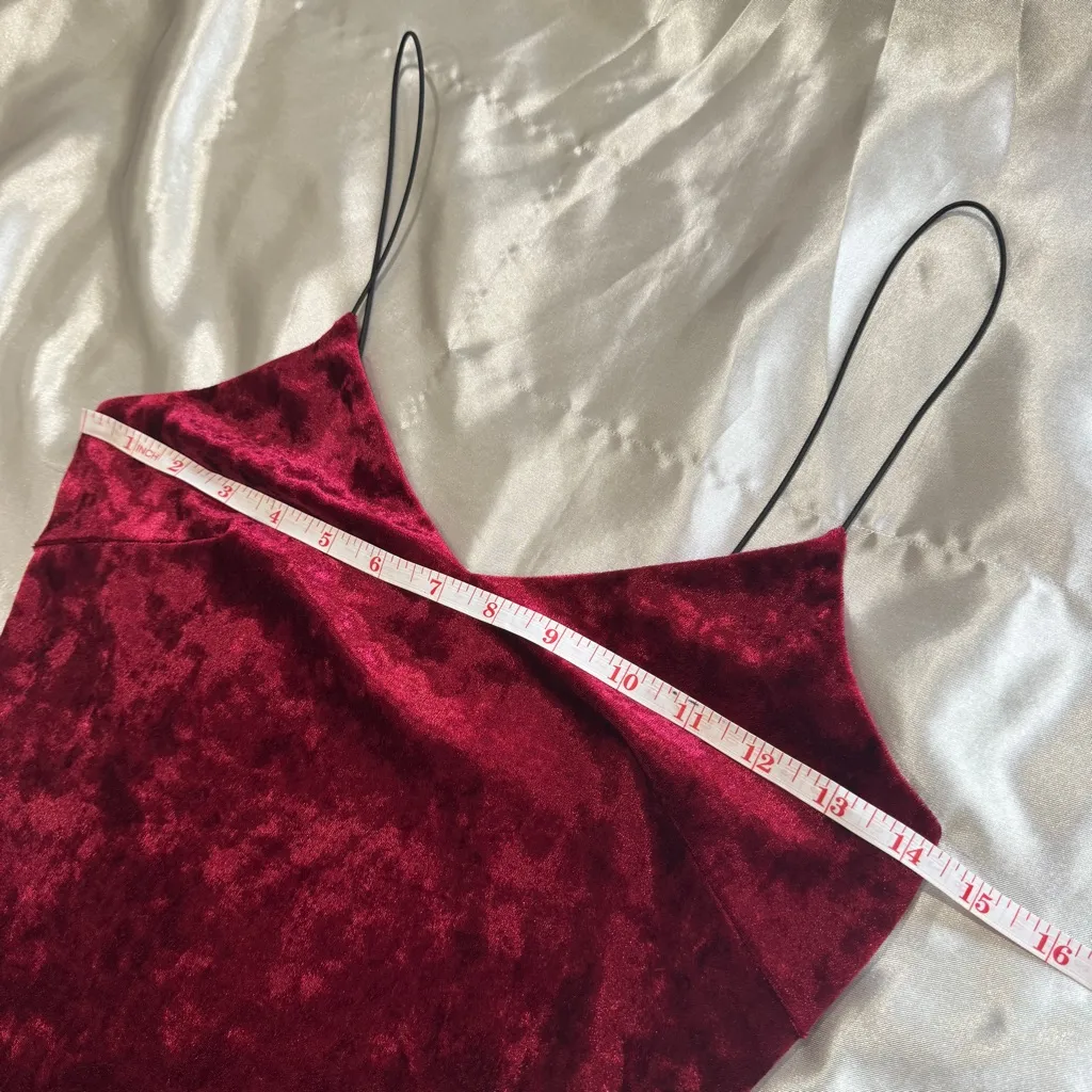 Red Velvet Midi Dress - Image 11