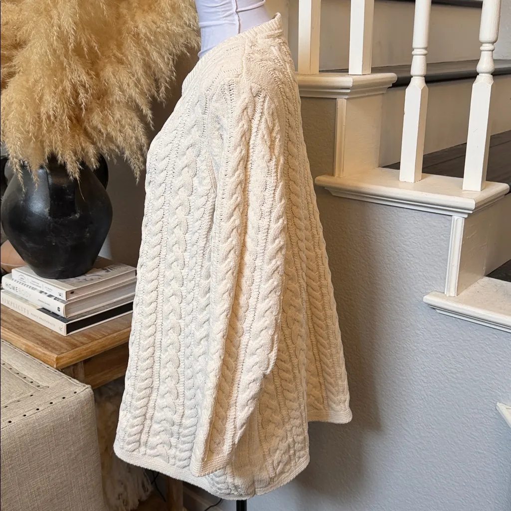 J.Jill Off White Cable Knit Tunic Sweater XL Pullover Oversized Soft Cozy Knit - Image 4