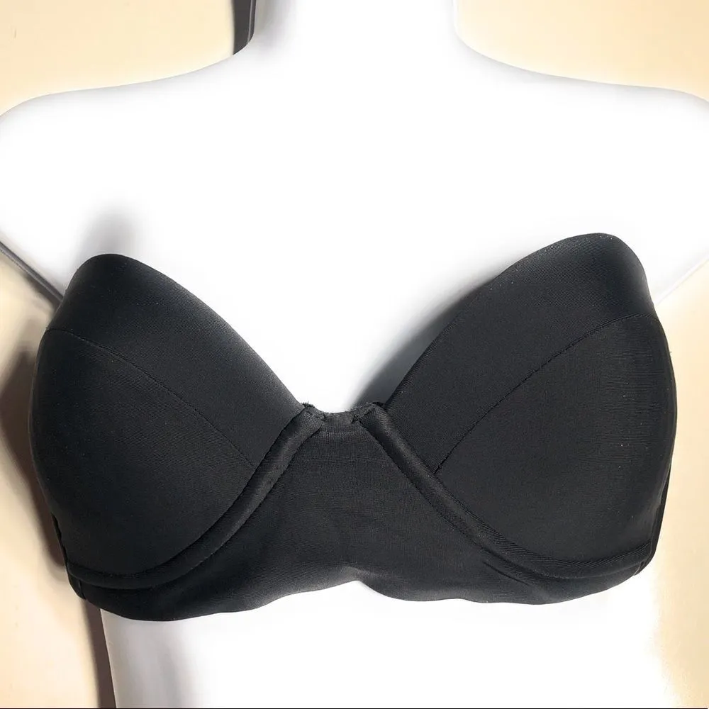 Mikoh Underwire Bandeau Bikini‎ Top Black - Image 2
