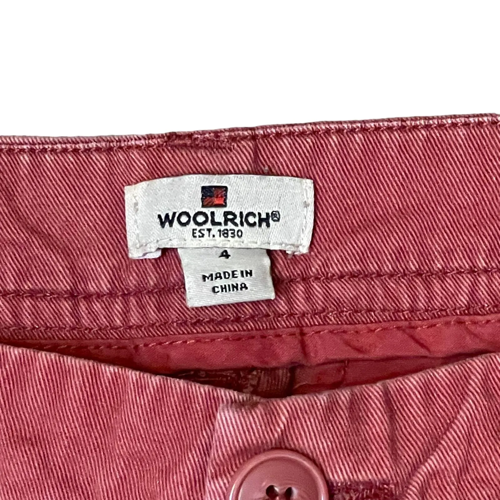Woolrich Red Sunday Chino Crop Pants Women Size‎ 4 Cotton Mid-Rise Flat Front - Image 6