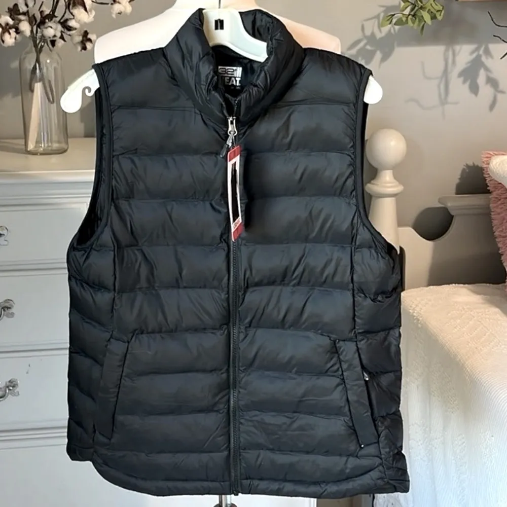 Black Puffer Vest Ski Jacket Full Zip  Womens Medium Sleeveless - Image 3