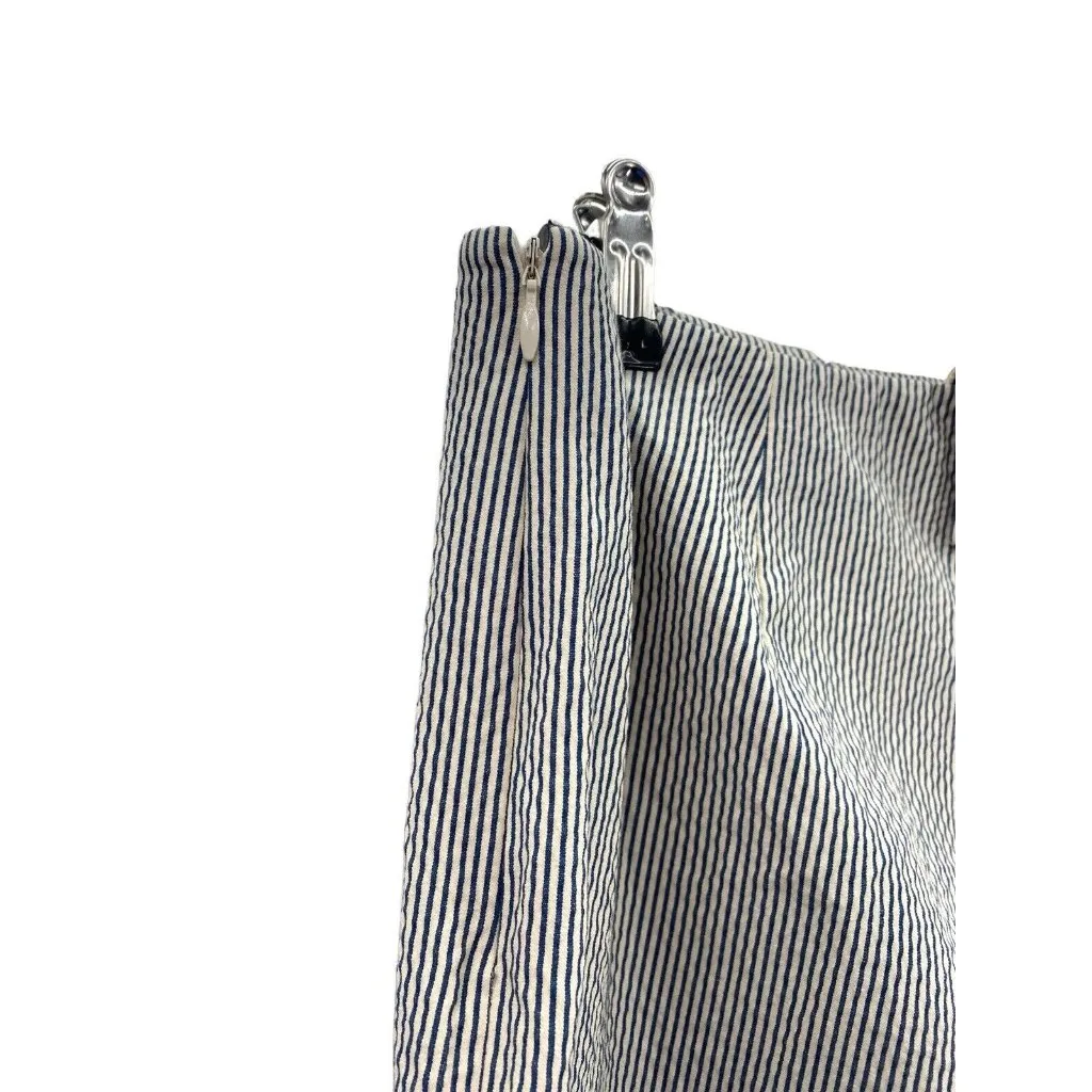 NWT Piazza Sempione Audrey Crop Pants Seersucker Gray Stripe Cigarette Pant 14 - Image 4
