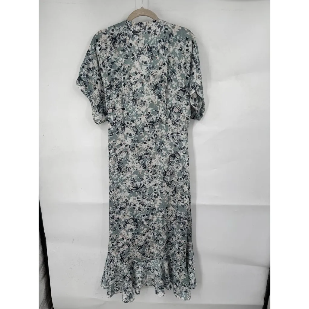 Lovestitch Floral Ruffle Midi Dress Women Small Blue Fairy Whimsical Peasant - Image 2