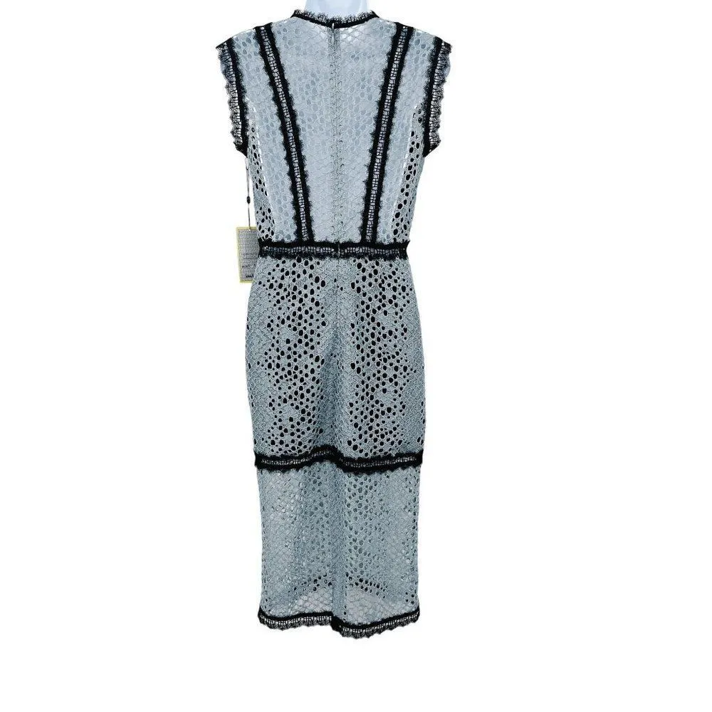 NEW Alexis Donatello Lace Crochet Sheath Midi Dress High Neck Sleeveless Small - Image 83