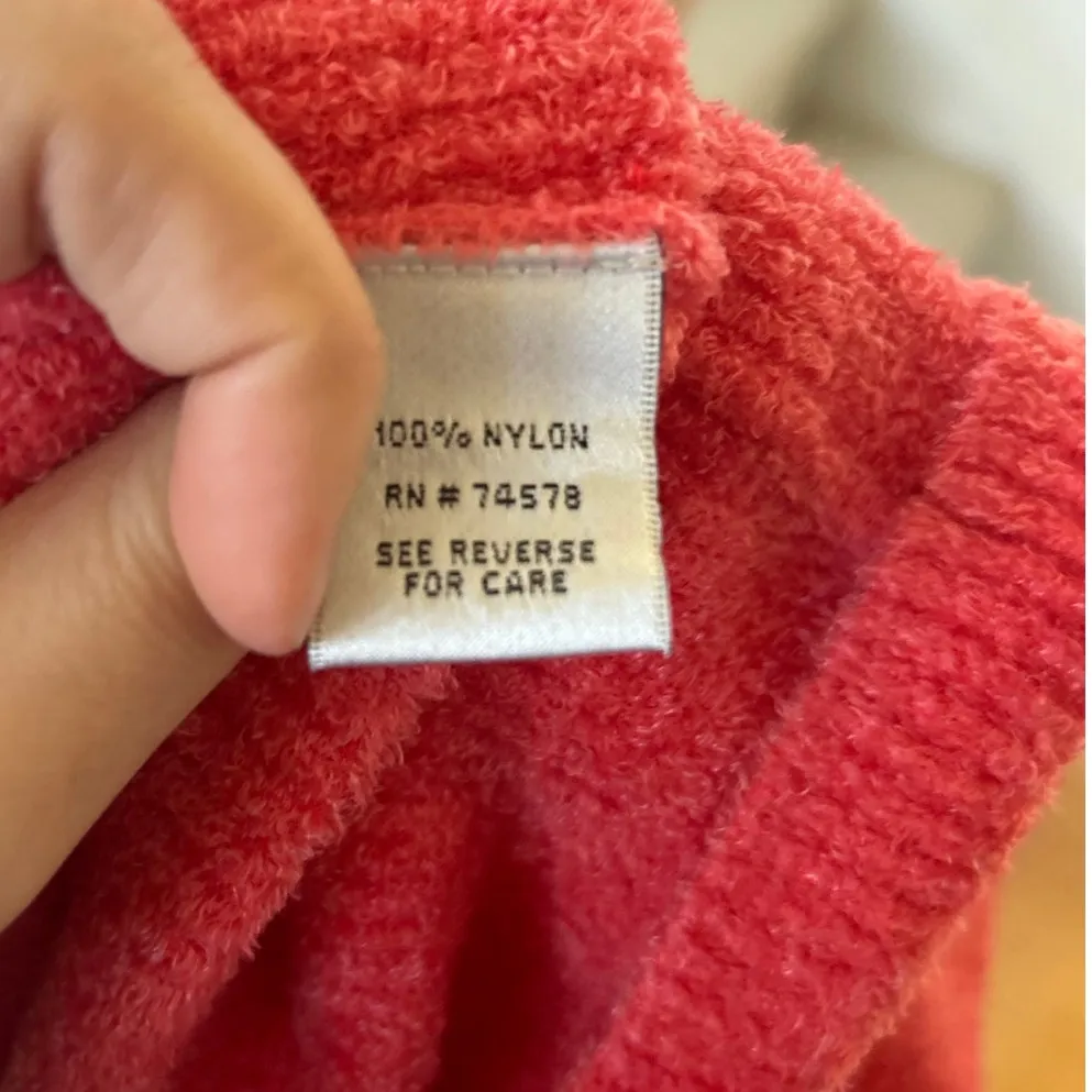 Vintage Y2K Cache Hot Pink Fleece Short Sleeve Turtleneck Baby Doll Preppy - Image 5