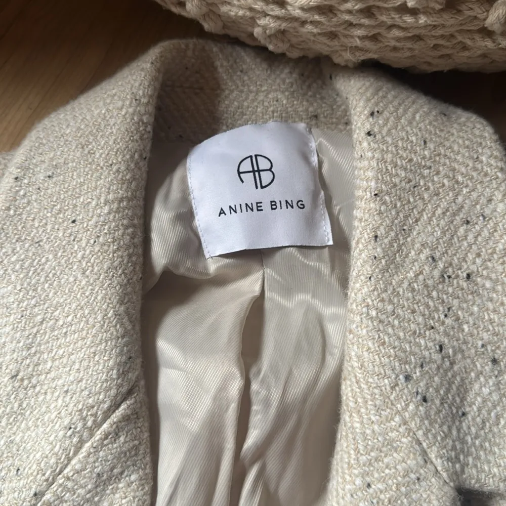 Anine Bing Celeste Blazer Cream Herringbone - Image 2