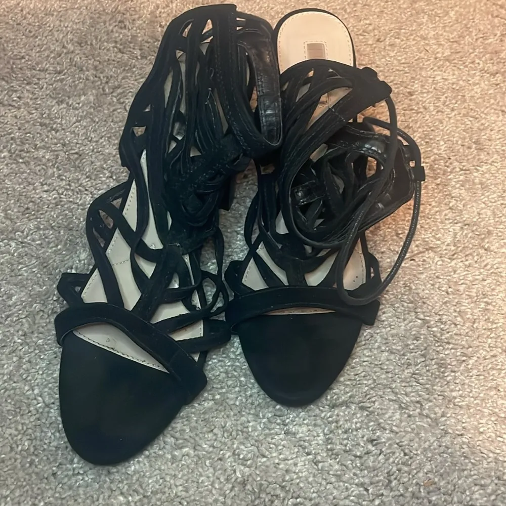 Jennifer Lopez Elegant Black Strappy cage heels Women's Sandals size 8.5 m 4 in - Image 11