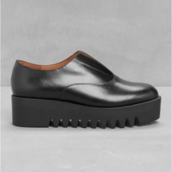 & Other Stories Black Leather Platform Derby Shoes Creepers 8.5 - Image 2