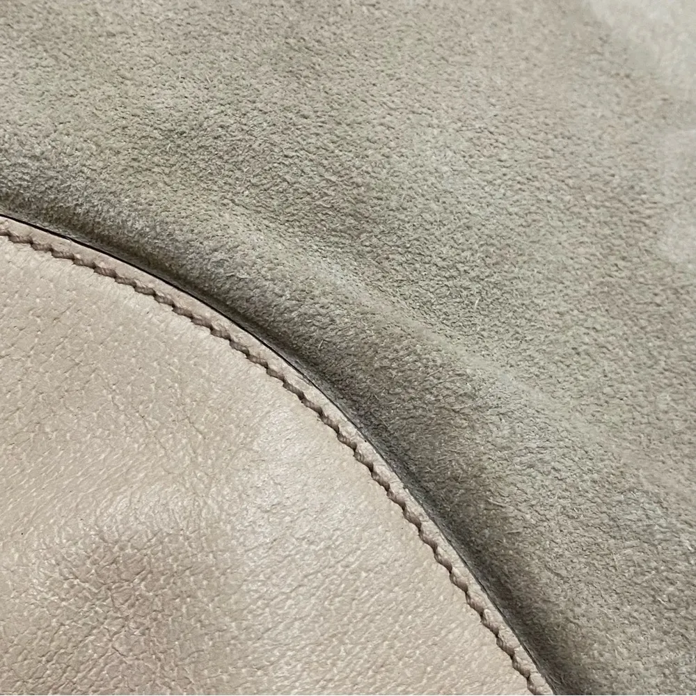 Vintage Authentic  Hasler Horsebit Suede Pale Green/Beige Large Hobo Bag - Image 7