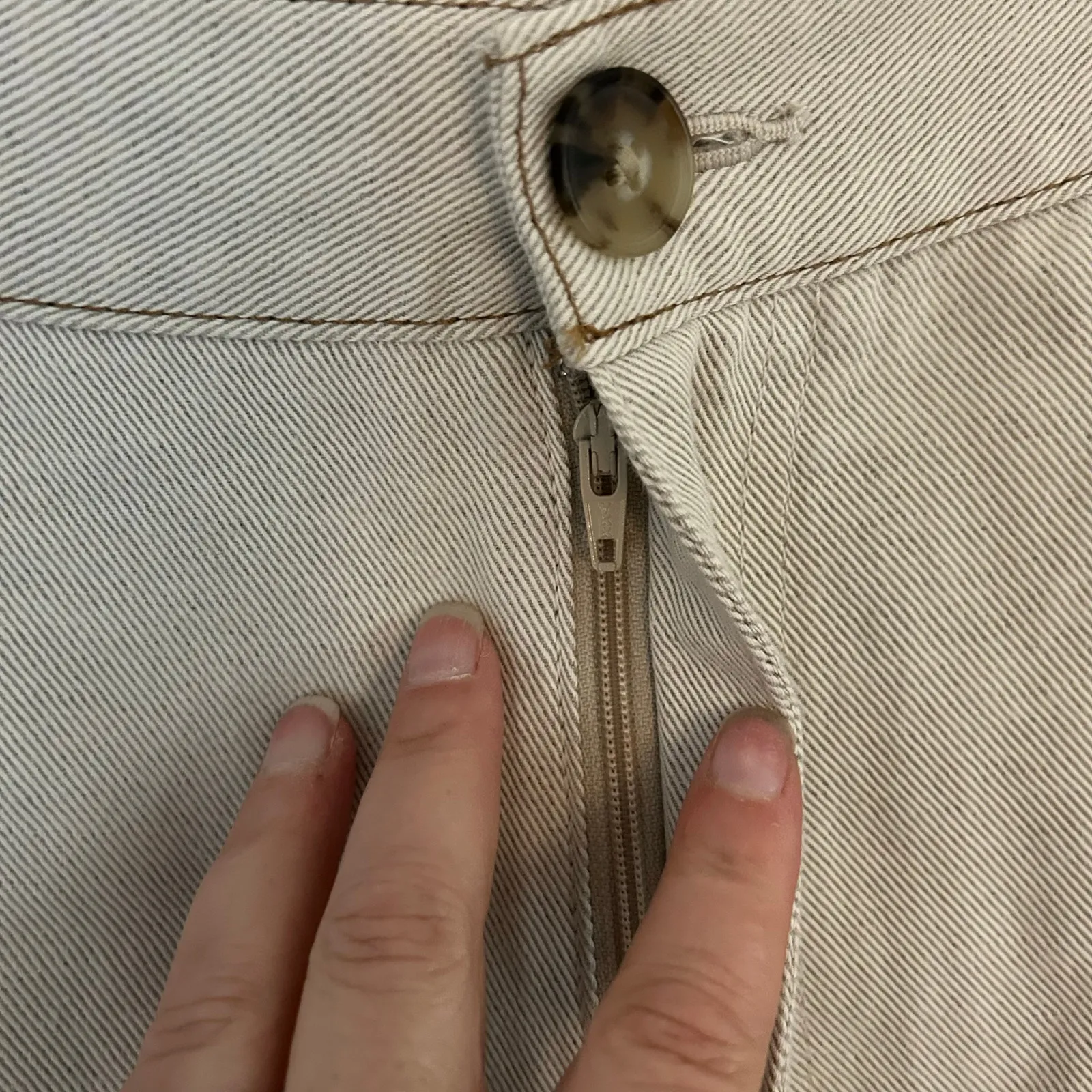 Madewell The Dean Easy Straight Leg Cuffed Cotton Linen Blend Pants Bone 31 New - Image 3