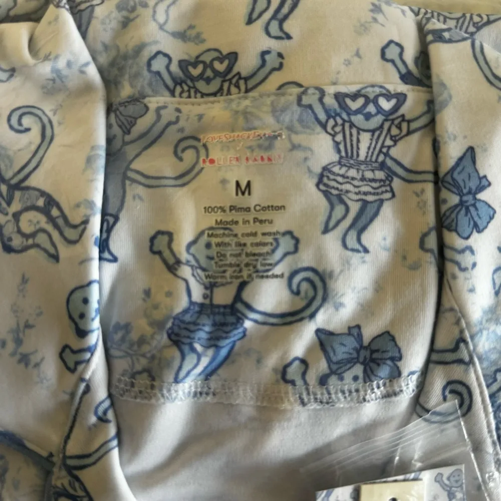 X LoveShackFancy Pastiche De Bouquet Blue Women’s Polo Pajama Set - Image 6