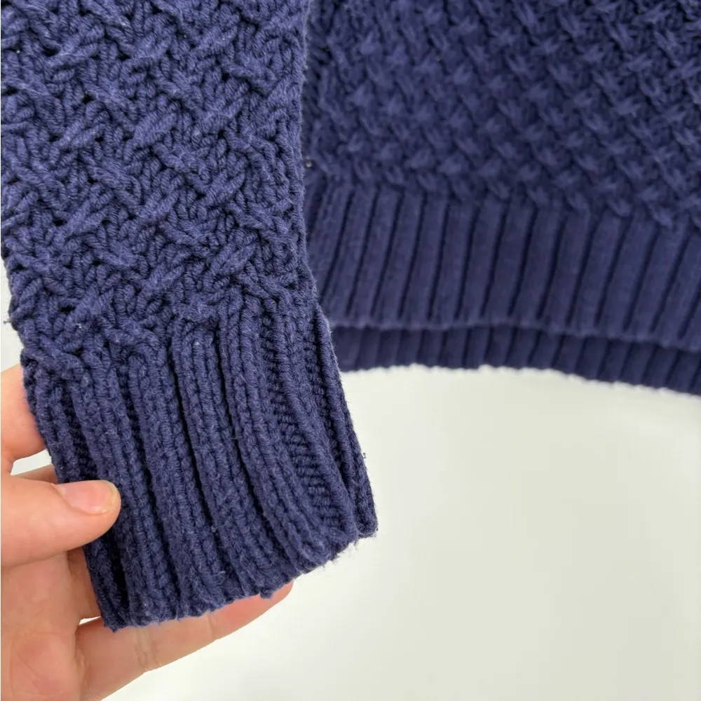 360 sweater revolve blue knitted sweater pullover acrylic split hem sweater xs - Image 9