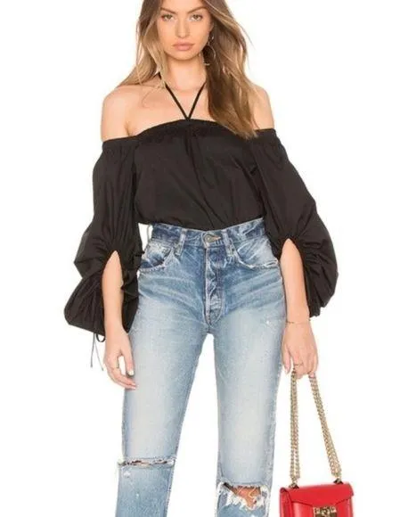 Revolve Rebecca Minkoff Tilds Blouse in Black Size XXS (Oversized fit) - Image 1