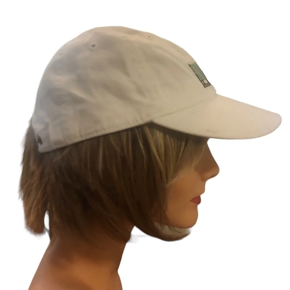 White Cotton Adjustable Cap Hat Beach Chairs OS Athletic Sporty - Image 8