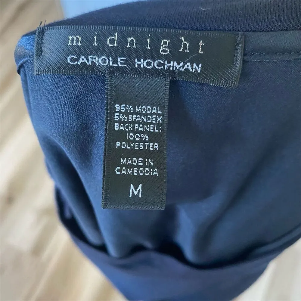 Midnight Carole Hoffman Women's Long Sleeve Blue Crew Neck T - Image 6