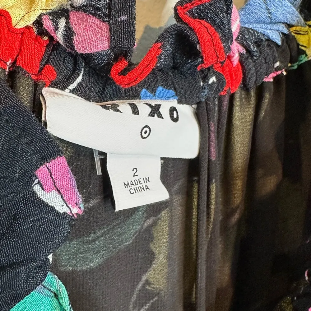 Rixo X Target Black Floral Off Shoulder Maxi Dress Size 2 - Image 12