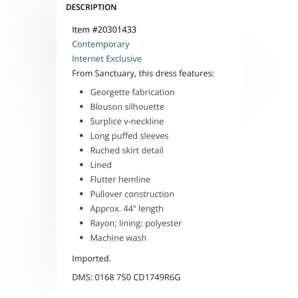 NWT Sanctuary Dreamer Georgette Floral Print Surplice V-Neck Puff Sleeve Size 6 - Image 3