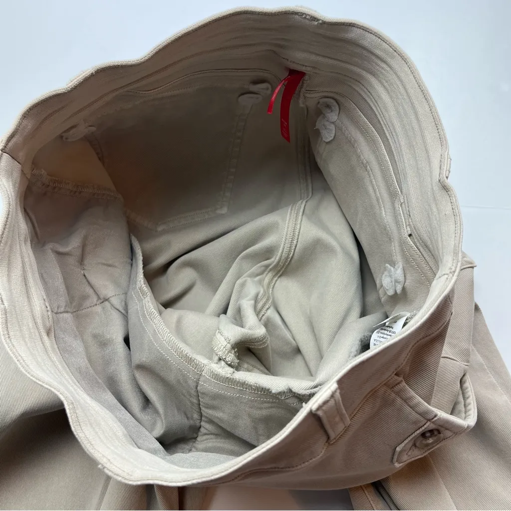 SPANX Tan Khaki Wide Leg Womens Size Medium Button-Detail Pants Pull-On *FLAW - Image 12