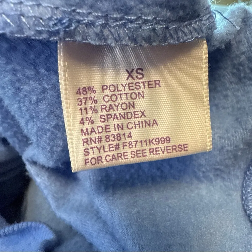 Te Verde NYC For Equinox Sleeveless Zip Up Hoodie Blue XS EUC - Image 4