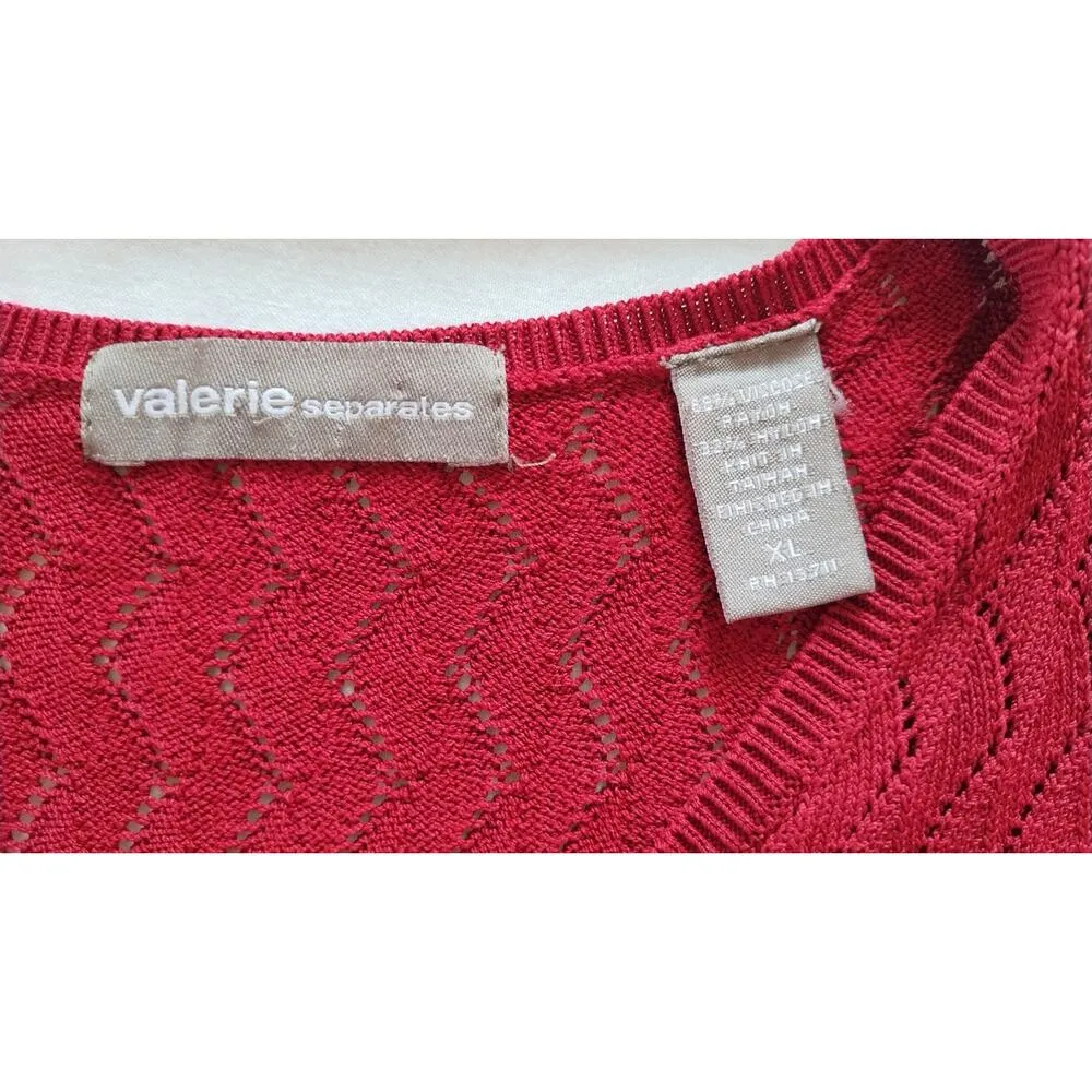 Valerie separates Women Red knitting Vest Casual elastic waist Size XL - Image 5