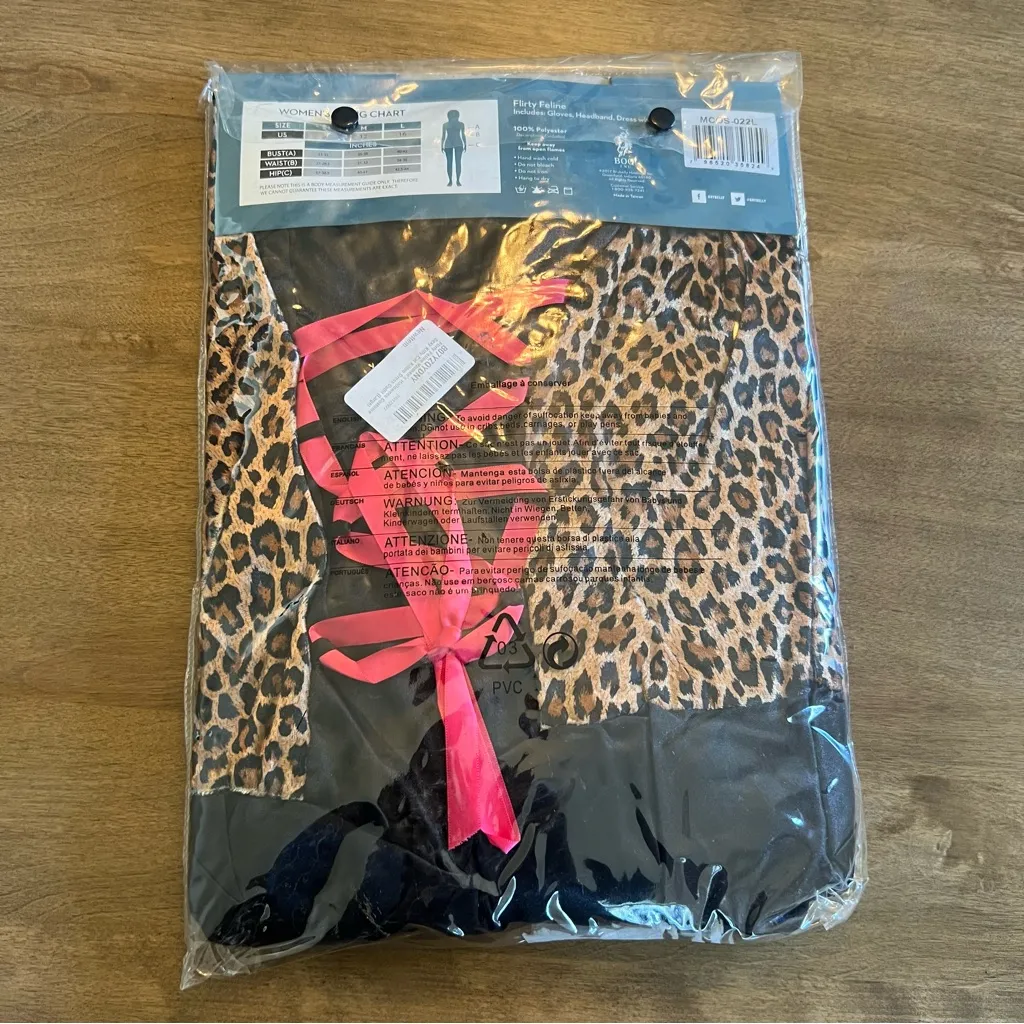 Boo! Inc Flirty Feline Sexy Cat Halloween Costume Sexy Kitty Kitten Size Large Black - Image 6