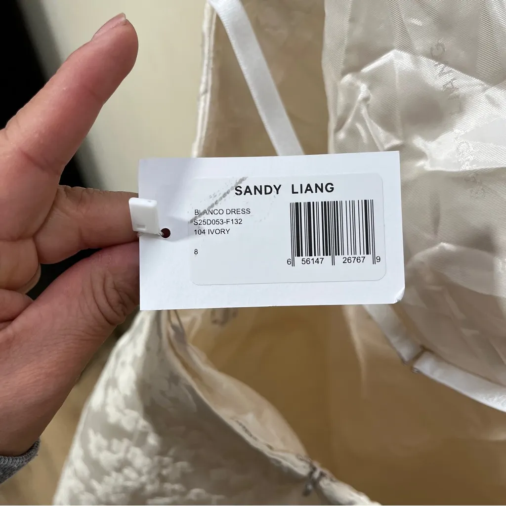 NWT SANDY LIANG Blanco Dress size 8 color ivory women’s - Image 10