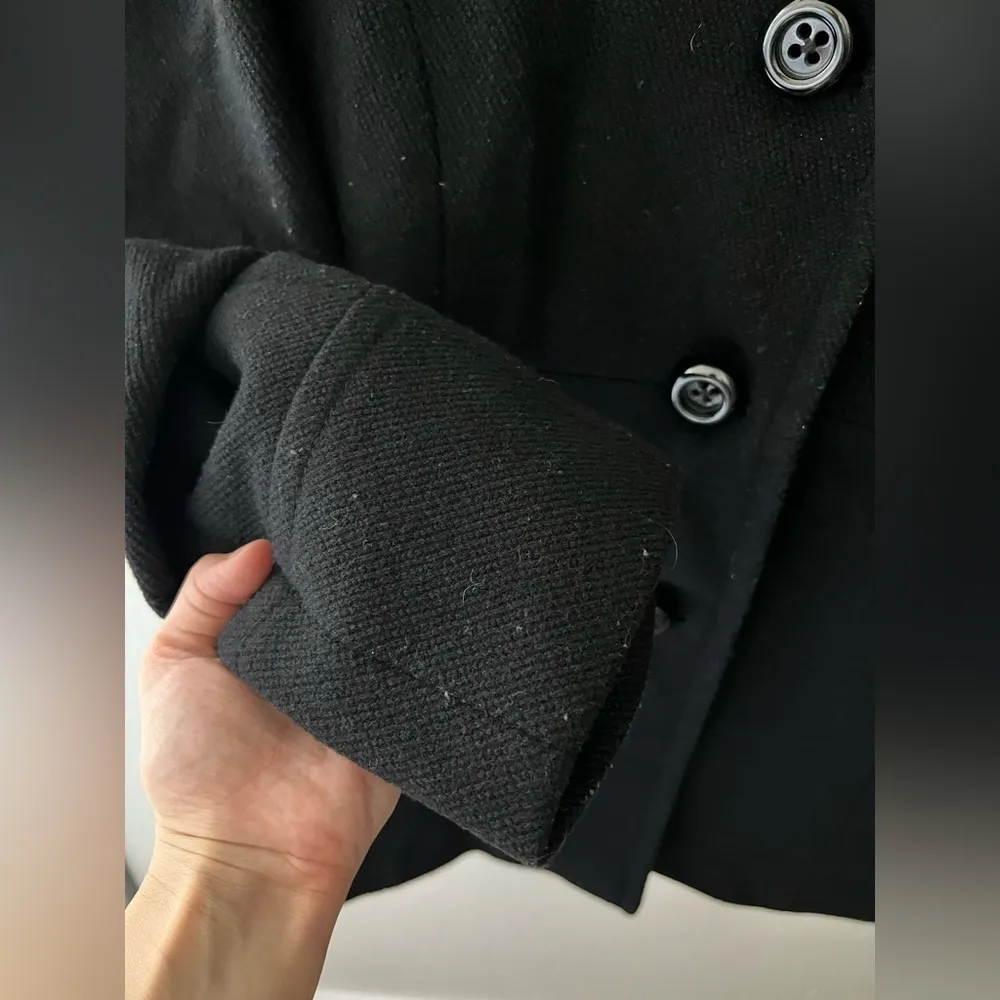 Women’s J. Crew Black Wool Coat Size 8 - Image 5