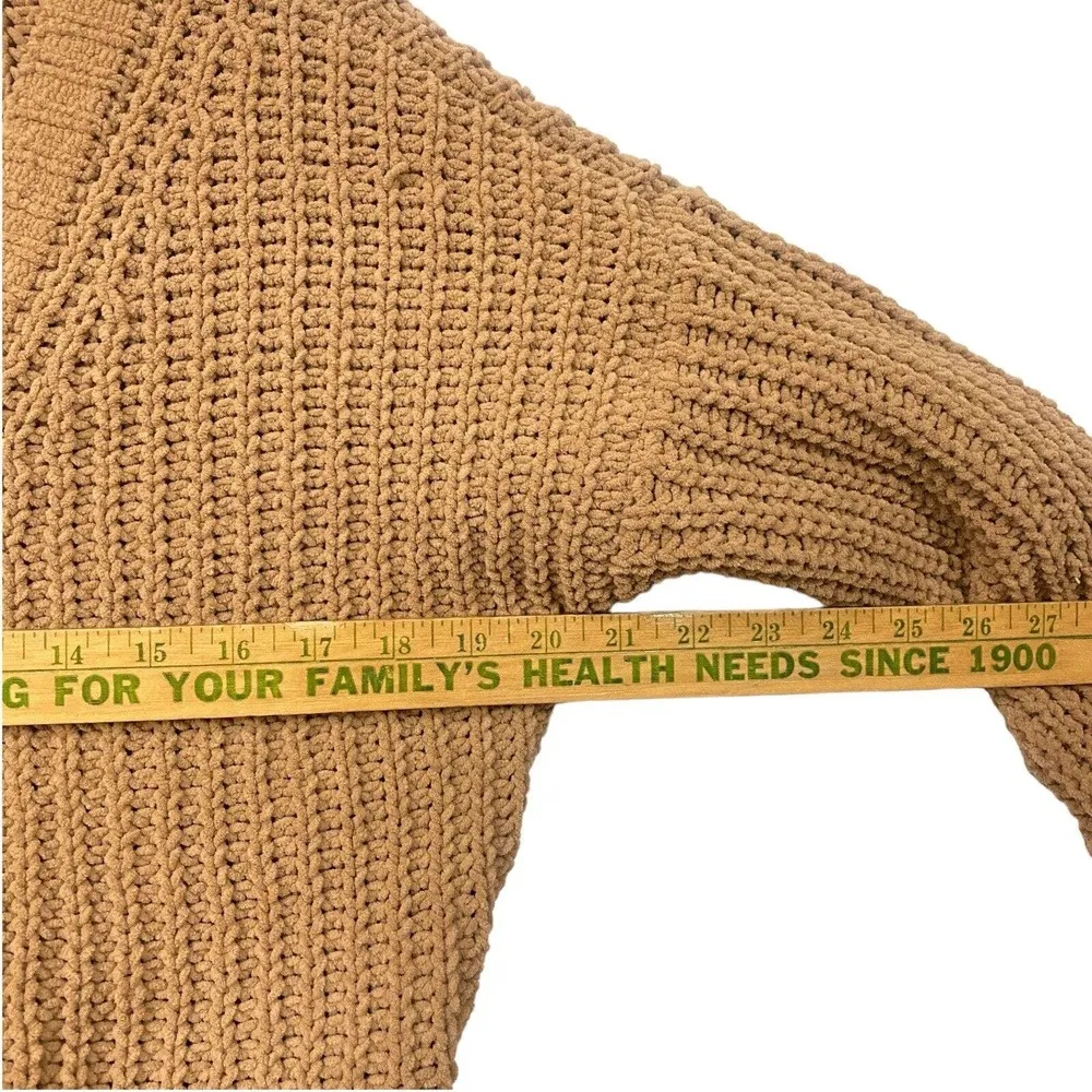 Hollister Junior Open Knit Cropped Sweater Cardigan Brown Size XS 3 Buttons Y2K - Image 3