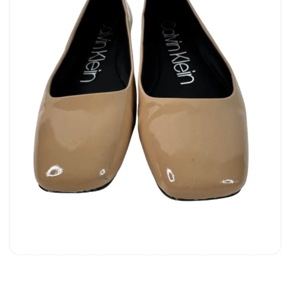 Calvin Klein Women's Beige Patent Flats - Image 3