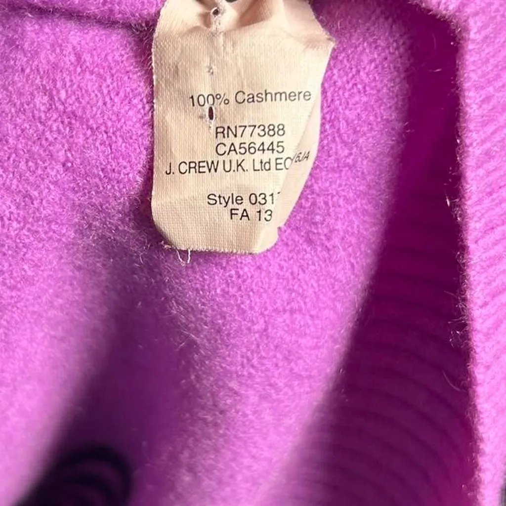 J.Crew Italian Cashmere Sweater Vest Purple w/ Navy Stripes | Medium - Image 5