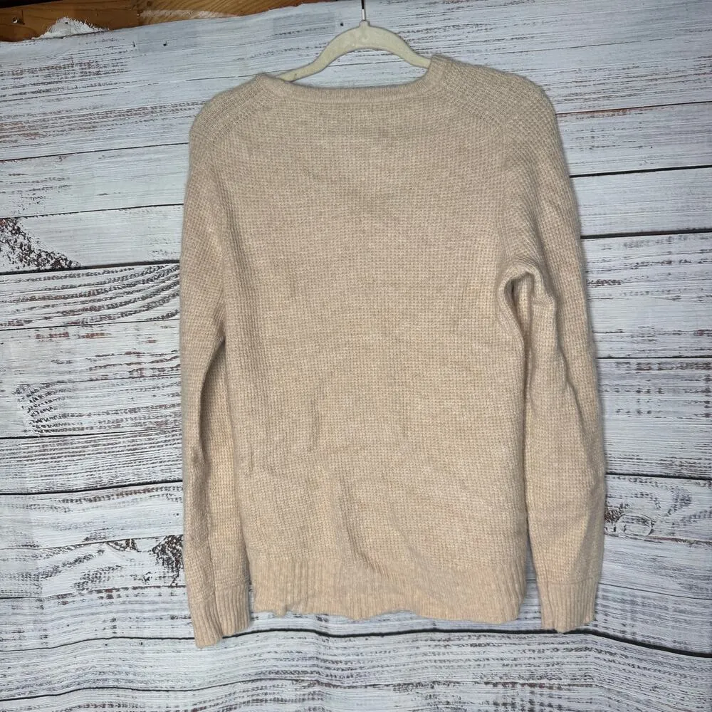 J. Crew Merino Wool & Alpaca Blend Knit Sweater Cream Small - Image 5
