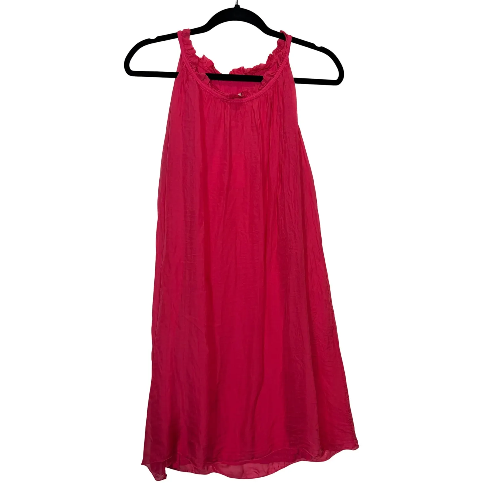 Luisa Ricci Italian Silk Halter Dress Pink Beach Resort Vacation M FLAWED Size M - Image 2