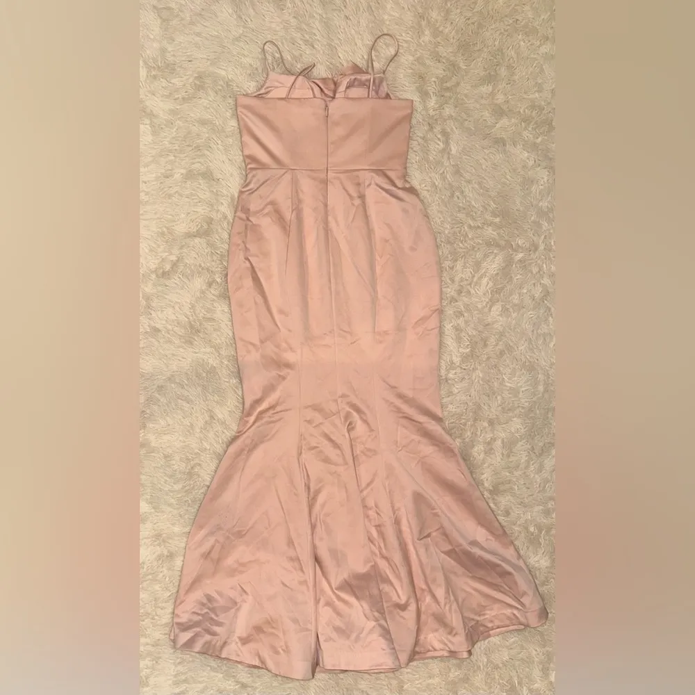 NWOT HOUSE OF CB Violette Blush pink Satin Fishtail Gown XL L+ - Image 6