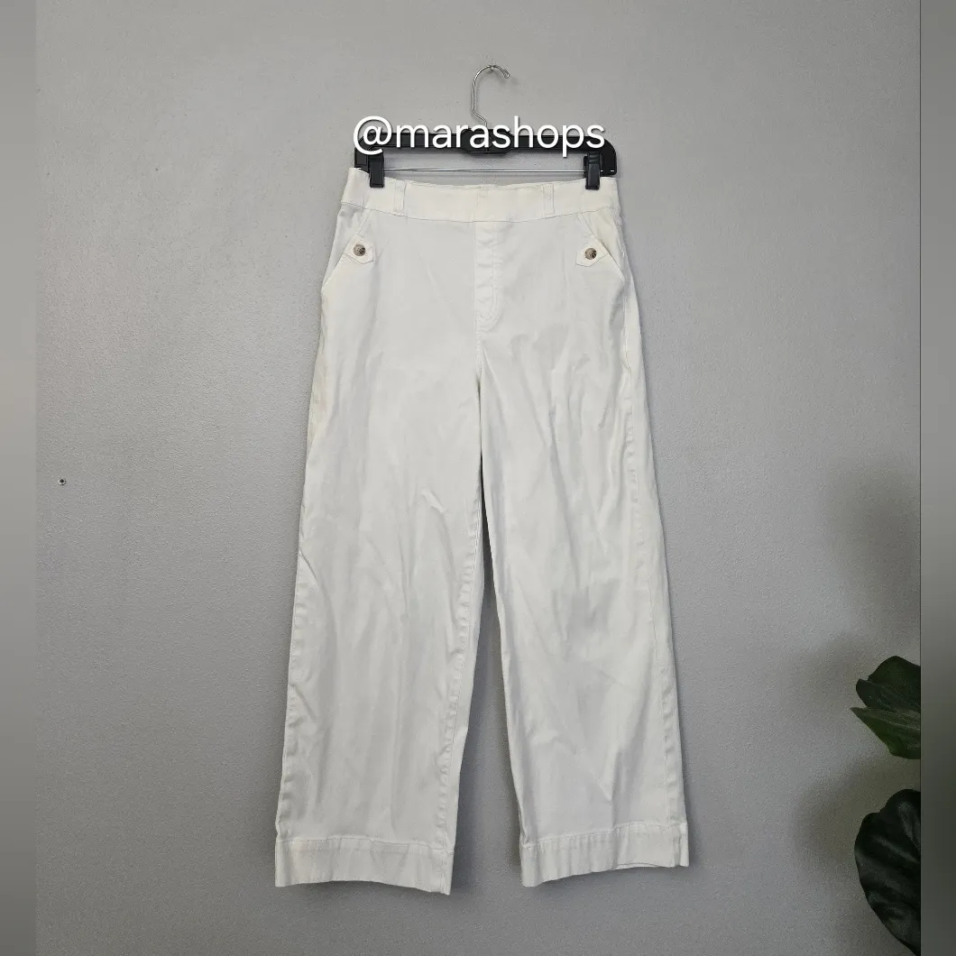 Spanx Twill Wide Leg Pants White - Image 3