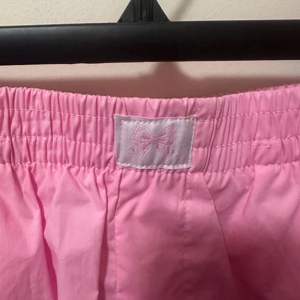Happily Grey Pink XS Boxer Shorts sleep shorts bow detail - Image 3
