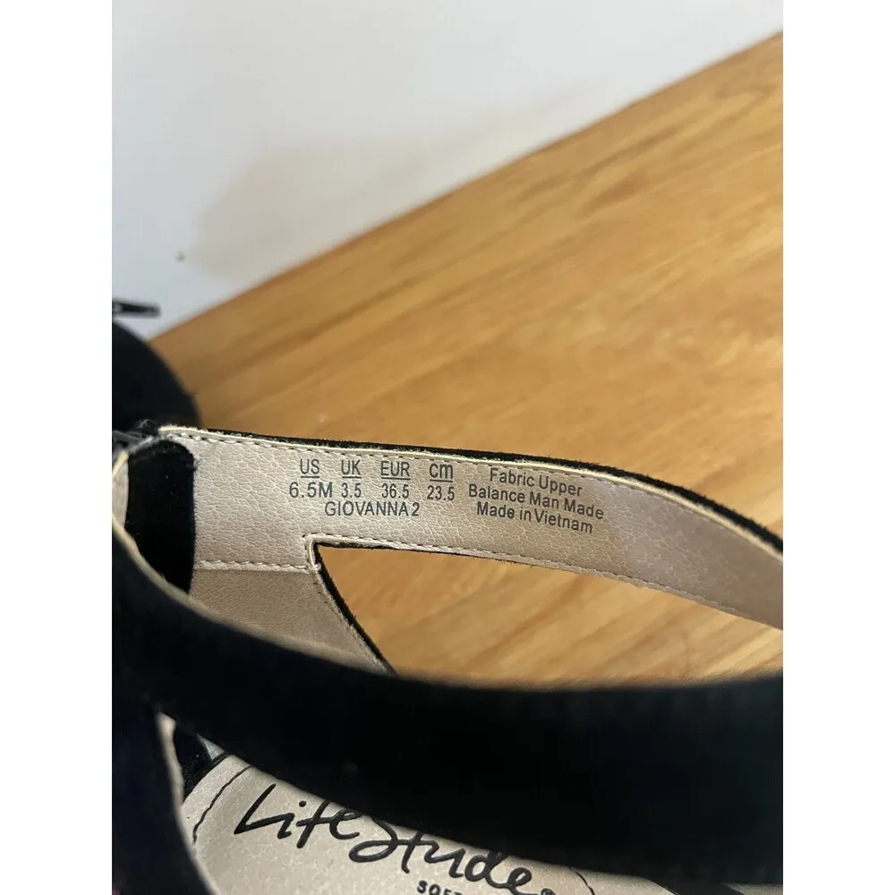 LifeStride Giovanna 2 Shoes Womens Size 6.5 Black Suede Dress Heels Comfort Soft - Image 9